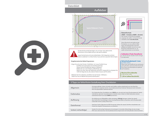 Product Bild hinterglasaufkleber_4_0_farbig_bedruckt_in_sprechblase-form_konturgeschnitten